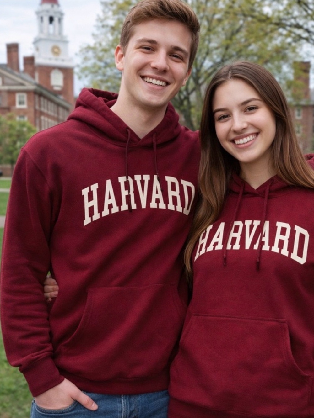 Harvard Champion Brand Red Hoodie sweatshirt - size large